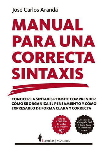 Libro Manual Para Una Correcta Sintaxis - Aranda, Jose Carlo