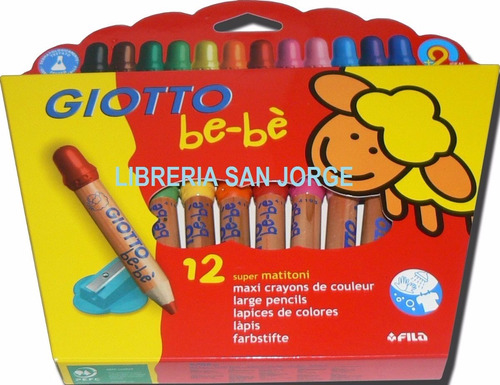 Lapices Giotto Bebe X 12 Colores+ Sacapuntas