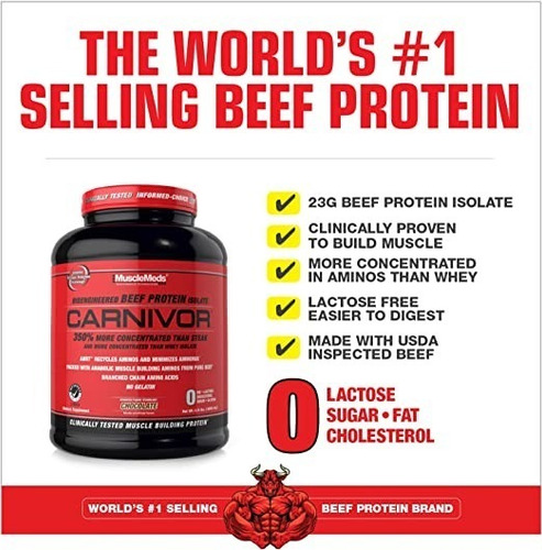 Imagen 3 de 6 de Proteina Carnivor Musclemeds 4lbs