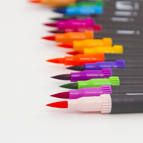 Marcadores De 100 Cores Plumones Tip Brush Double Point