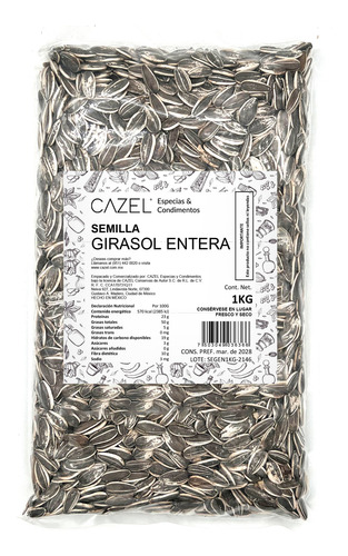 Semilla De Girasol Entera 1kg
