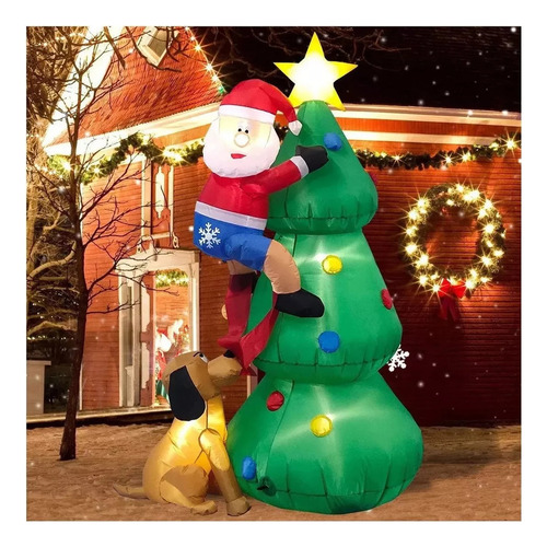 Decoración De Árbol De Navidad Inflable De 1,8 Mm: Papá Noel