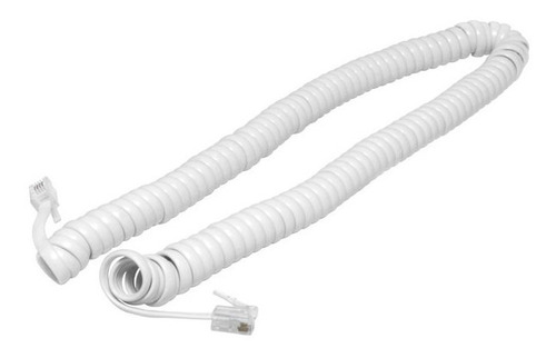 Cable De Teléfono Espiral Blanco 4.5m Fulgore Fu0651