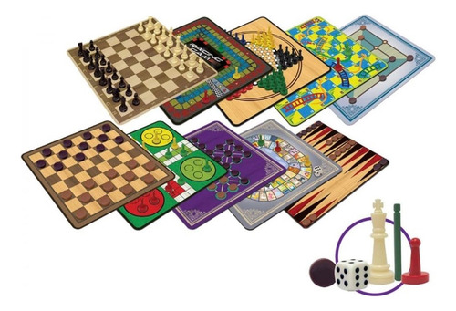 10 Juegos De Mesa Ludo Solitario Damas Ajedrez Backgammon