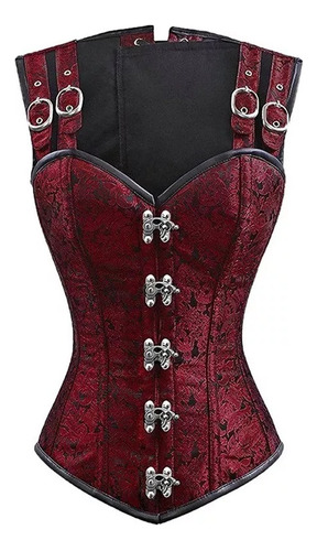 Corset Victoriano Dama Gotico Steampunk Antiguo Boton