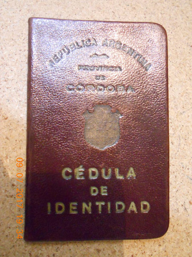 Carnet Identidad Cordoba Con Sello Año 1940 Sin Valor Legal