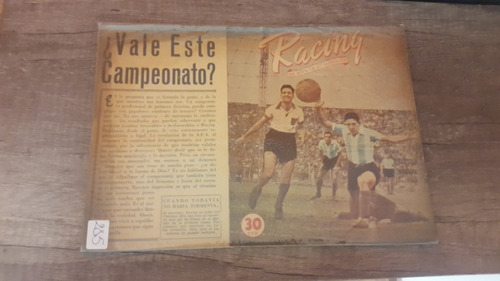 Revista Racing N° 285 Llamil Simes Racing Platense 1949