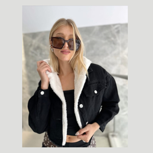Campera Jean Anto Oversized Deflecado Con Corderito