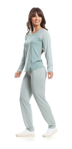 Pijama Viscoflex Rayado Manga Larga Paulienne Lumiere