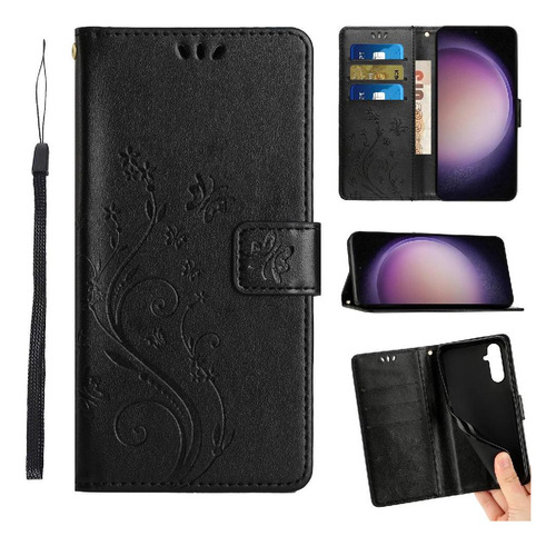 Funda Con Tapa Para Samsung Galaxy A36, Correa De Muñeca Con Función Atril, Piel Sintética, Tarjetero, Cierre Magnético