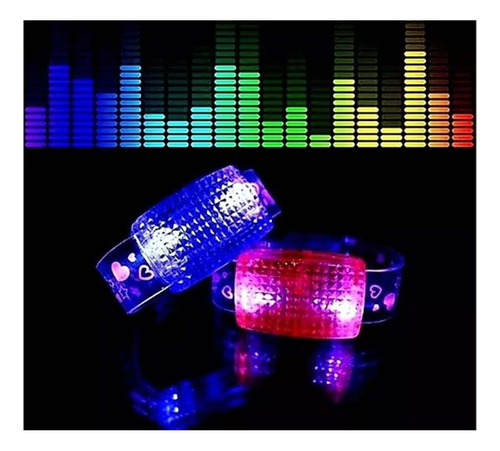 Pulseras Luminosa Led Audioritmicas X48 Cotillon Sergio Once