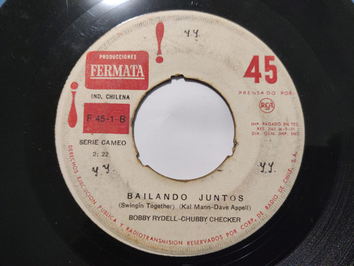 Vinilo Single De Bobby Rydell -bobby Checker- Ense( E64-d201 (Usado)