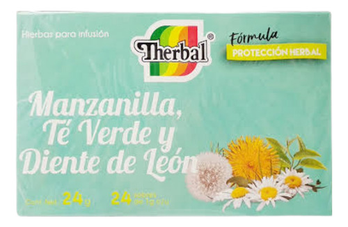 Caja De Tè Manzanilla Te Verde Diente De Leon Sobres Therbal