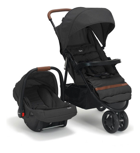 Carrinho Com Bebê Conforto Travel System Breeze Duo Infanti Cor Preto