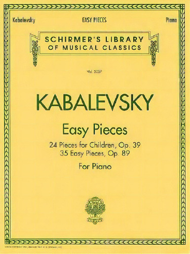 Dmitri Kabalevsky Easy Pieces For Piano, De Helsinki Fazer. Editorial Hal Leonard Corporation, Tapa Blanda En Inglés
