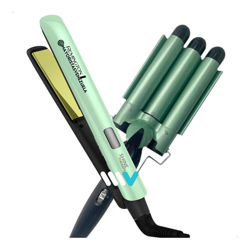 Plancha Remington Aguacate + Pinza Onduladora Shine Therapy