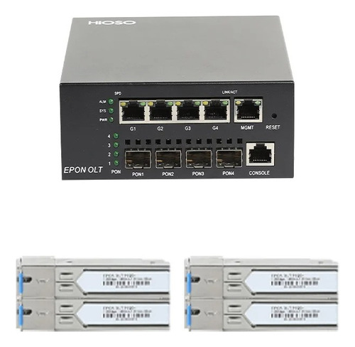 Epon Olt Web Snmp Cli 256 De 4 Puertos Con 4 Piezas Sfp De 7