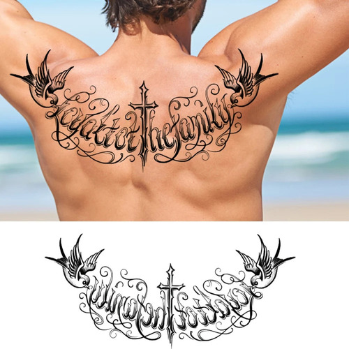 Tatuagem Temporária Nas Costas: Carta De Tatuagem Falsa Colo