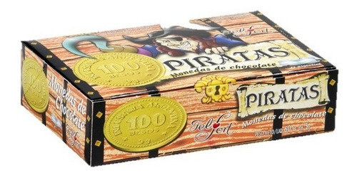Imagen 3 de 3 de Monedas De Chocolate Piratas Felfort - Caja X 60u - Lollipop