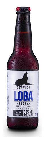 Pack De 24 Cerveza Loba Negra Botella 355 Ml