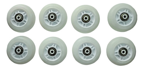 8x Ruedas Luces Led Pu Silicona Rollers 70 Mm Con Rulemanes