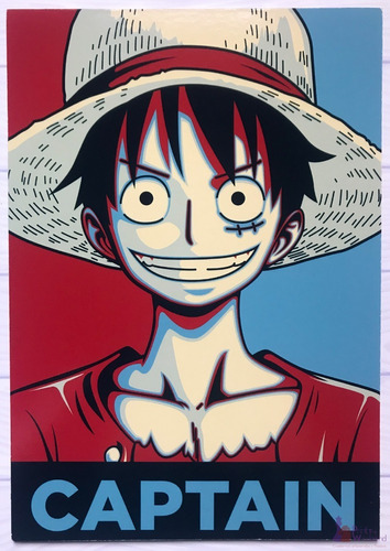 Cuadro Artesanal De One Piece - Monkey D. Luffy Vintage