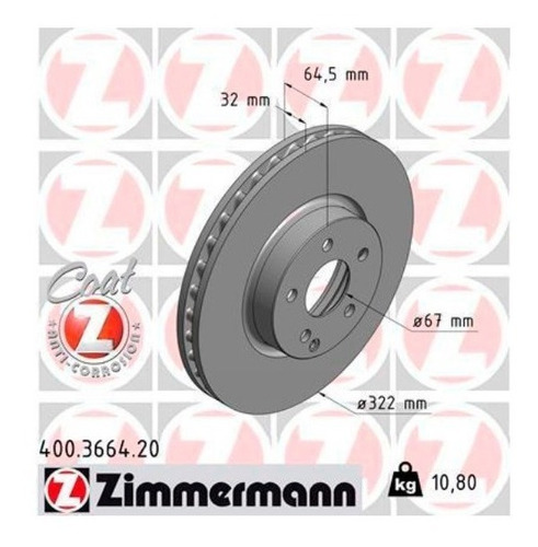 Par Disco De Freio Diant. Mercedes E 250 2010-2020 A207