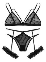 Comprar Lenceria Portaligas Sexy Set Dos Piezas De Encaje Erotico
