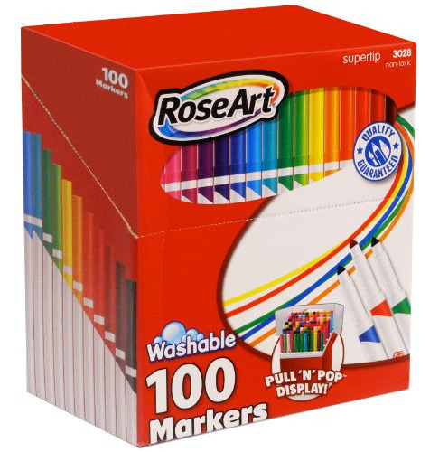 Marcadores Lavables Roseart Supertip, 100 Unidades, Colores 