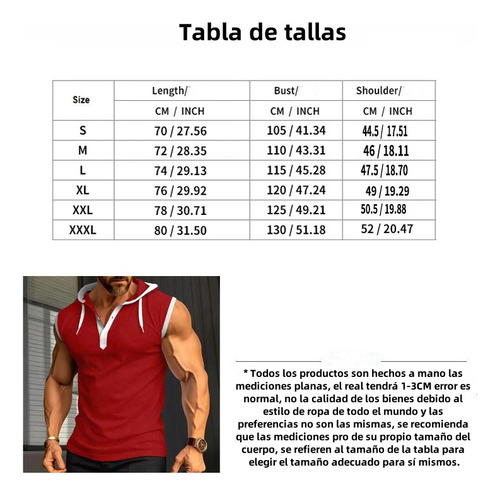Chaleco Para Hombres Camiseta Sin Capucha Y Sin Mangas