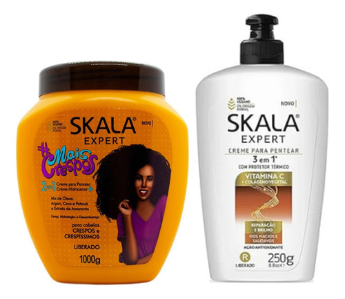 Combo Skala Cabellos Crespos Baño + Protector Vitamina C