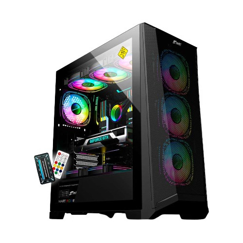 Chasis Gamerjx121 Dark Steel E-atx + 6fans Argb