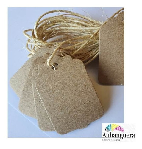 Tag Kraft 100 Unidades Com Cordão Sisal Grátis
