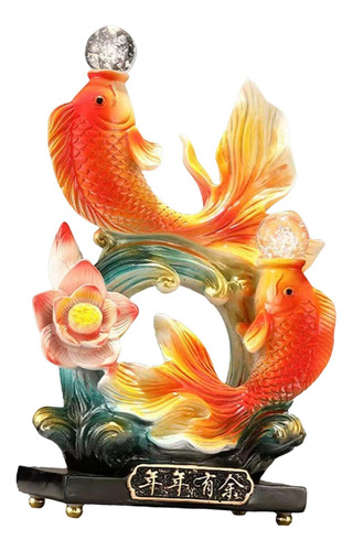 Estatua De Pescado Chino Ornamento De Escritorio Decoración
