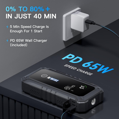 Arrancador De Coche, 3000 A Pico 25800 Mah Batería Portátil