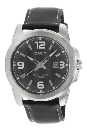 Reloj De Cuarzo De Cuero Negro Mtp1314l-8av Casio Para Hombr