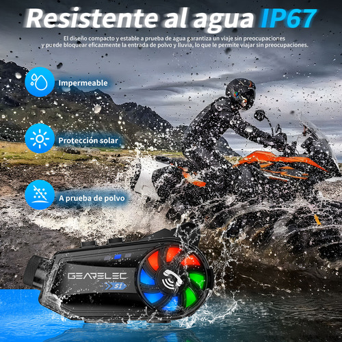 Intercomunicador Audifono Cámara Bluetooth para Casco con APP Gearelec S1 Negro