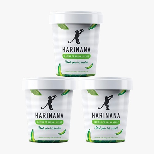 Harina De Cambur Verde Sin Gluten Harinana 500g (x 3 Unid)