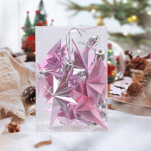 Coloridos Adornos Navideños De Plástico Con Forma De Estrell