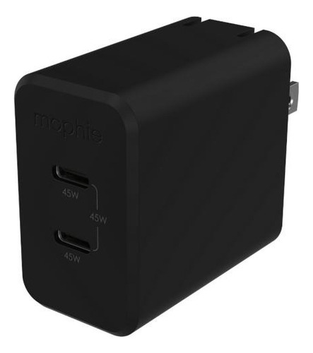Cargador De Pared Mophie 2 Puertos Usb-c 45w Negro