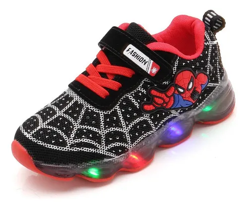 Zapatos Con Luz Spiderman Para Niños Zapatos Con Luz Led
