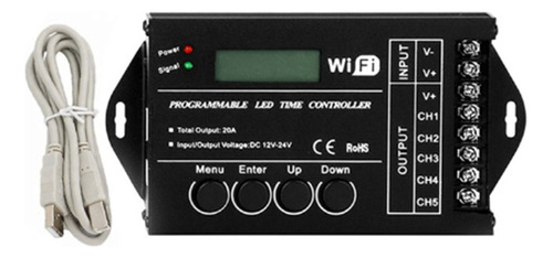 Controlador Led Programable En Tiempo Dc 12v 24v Wifi Rgb