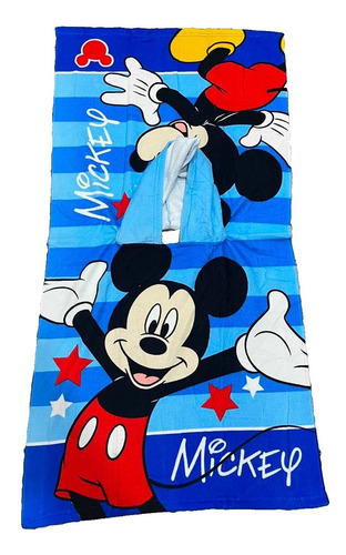 Toalla Capa Mickey Salida Baño Niño Infantil Ruana Bebe