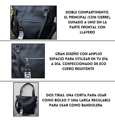 Cartera Mujer Grande Cuero Eco Amplia Bolso Moda Morral Tote