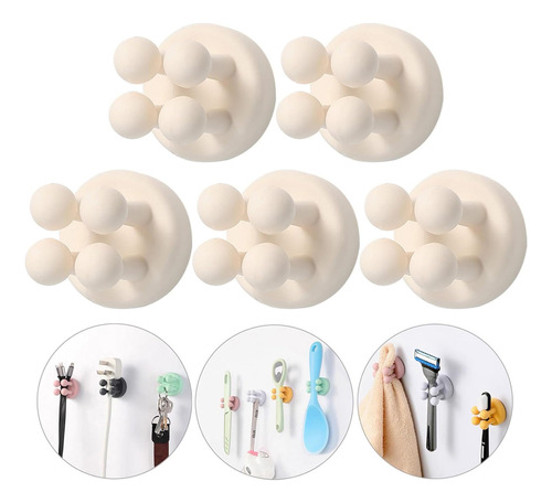 Soportes De Gancho De Silicona Autoadhesivos 4 Piezas Mont