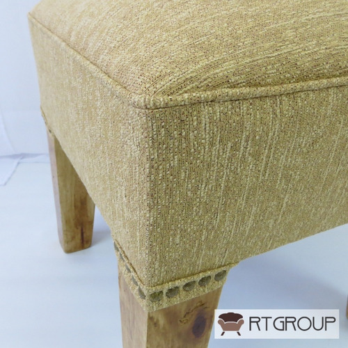 Imagen 4 de 10 de Banqueta Puff Cubo Chenille Lola Importado Roble Fábrica