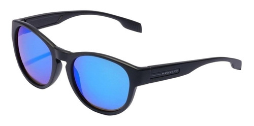 Gafas de sol Hawkers Lifestyle Neive One size, diseño Sky con marco de nailon tr90 color negro mate, lente azul de copoliéster tr18 espejada, varilla negra mate de nailon tr90