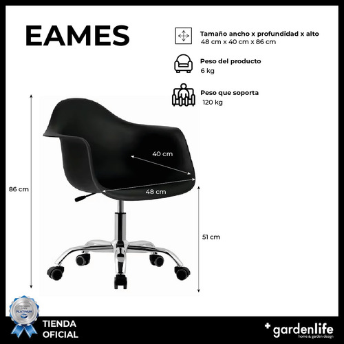 Sillon Eames De Escritorio Oficina Giratorio Gardenlife