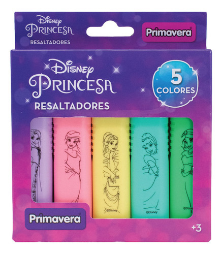 Resaltadores X 5 Princesas Disney Primavera