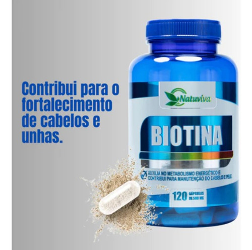 Biotina Cabelo Unhas Vitaminas 120 Capsulas 3unid